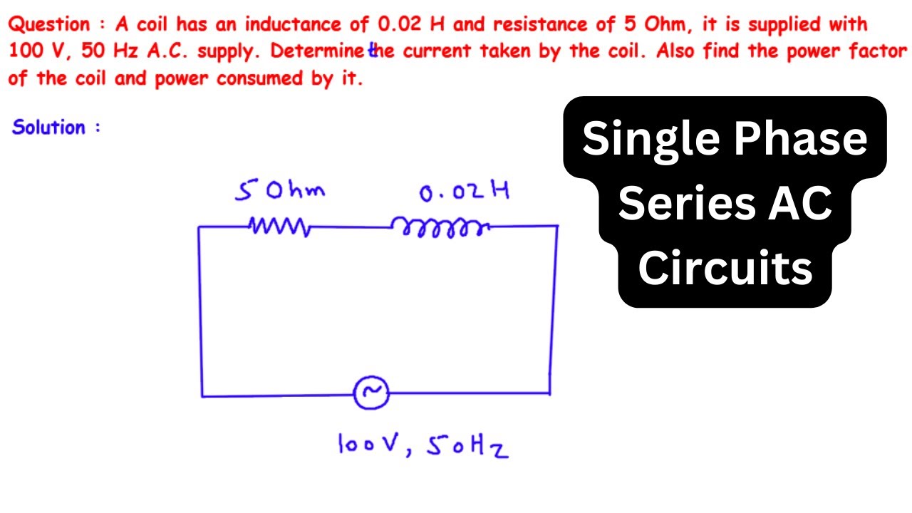 Calculating Current, Power Factor, and Power Consumption of a Coil with Inductance and Resistance