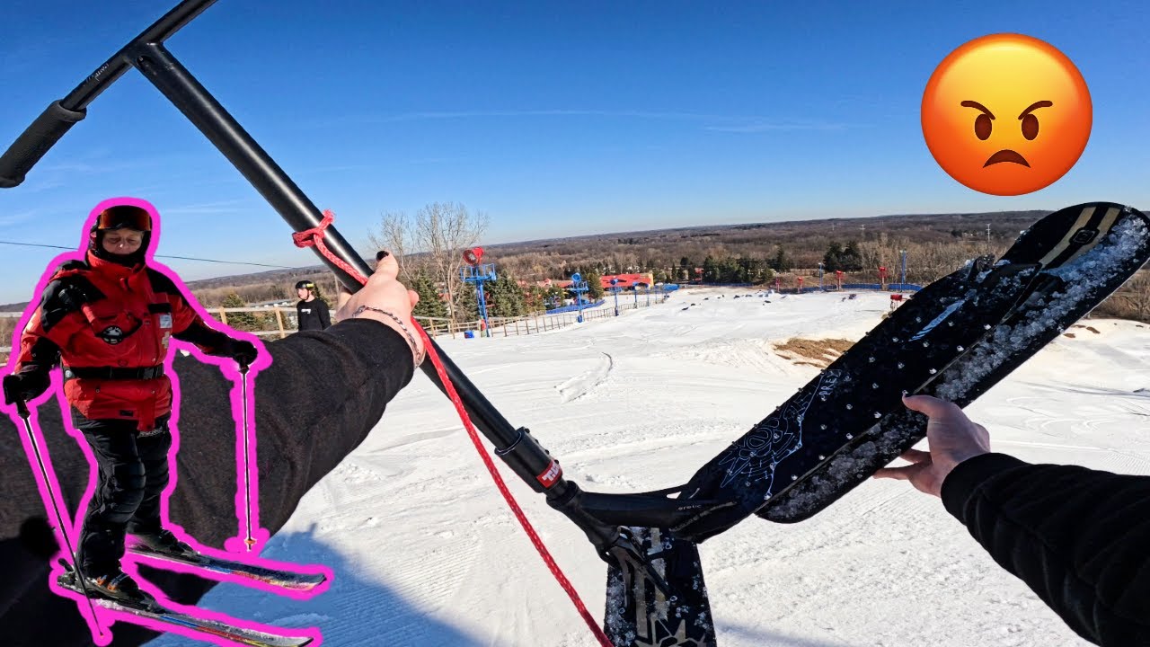 INSANE SNOW SCOOTER TRICKS ON MOUNTAIN! (Kicked out)