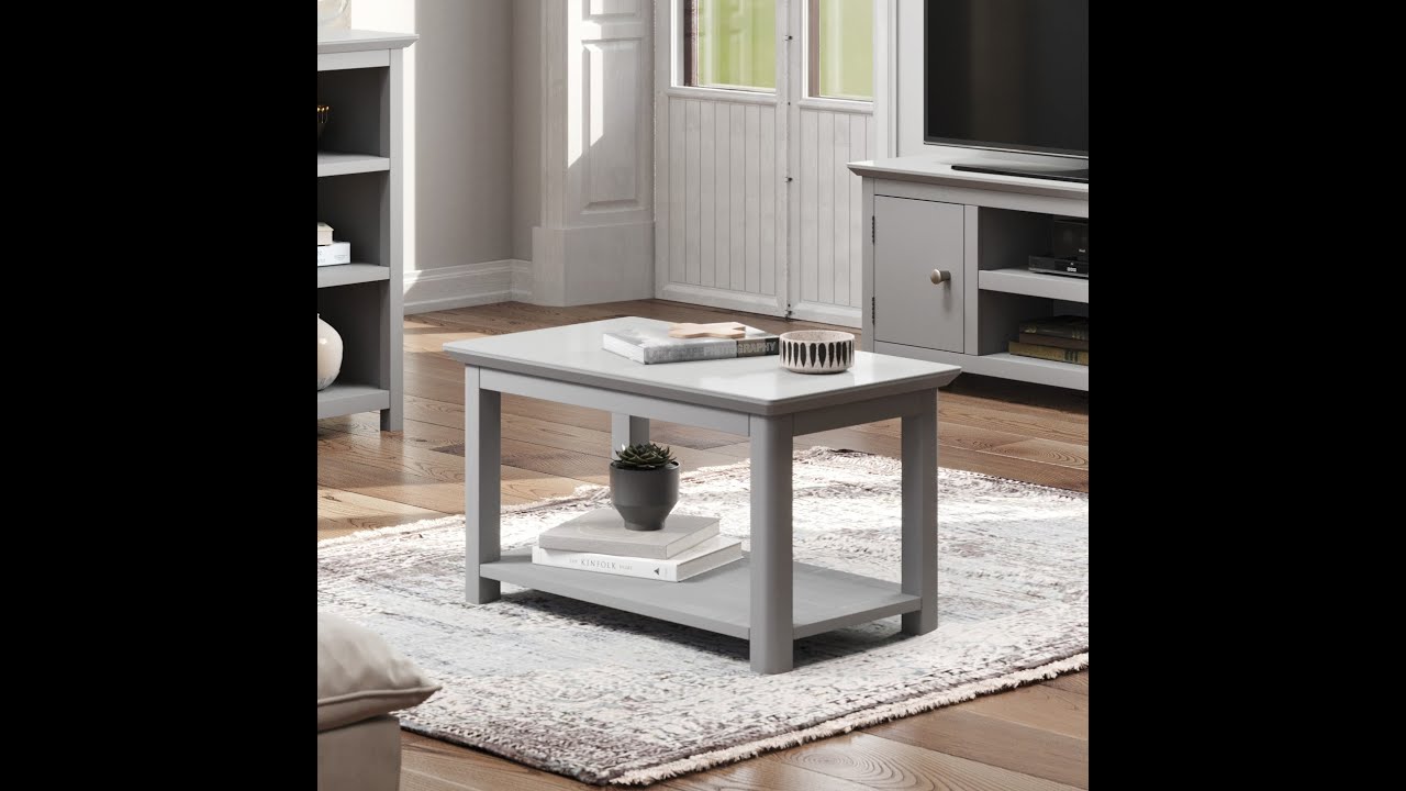 BUY Grey Coffee Tea Table with Storage Shelf Glass Top Assent Side End Living Room