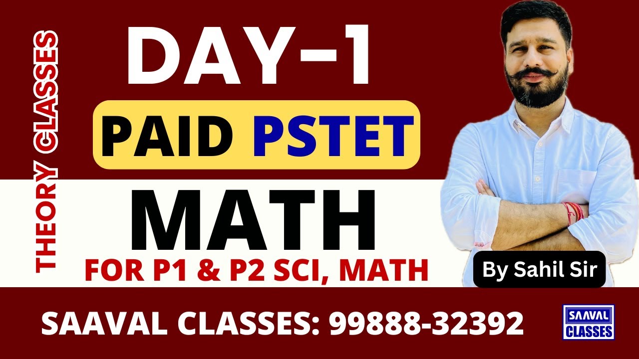 DAY-1 MATH Paper-2 (7th Batch Demo) PSTET 2026 | SAAVAL CLASSES | M: 99888-32392