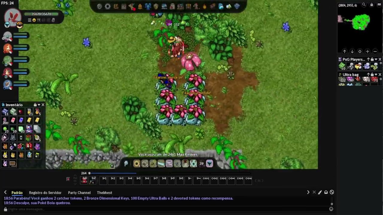 [KizuBOT] wingeon lvl 265 de fearow +70 lucky 9 usando bot em venusaur outland - Bot para PokeXGames