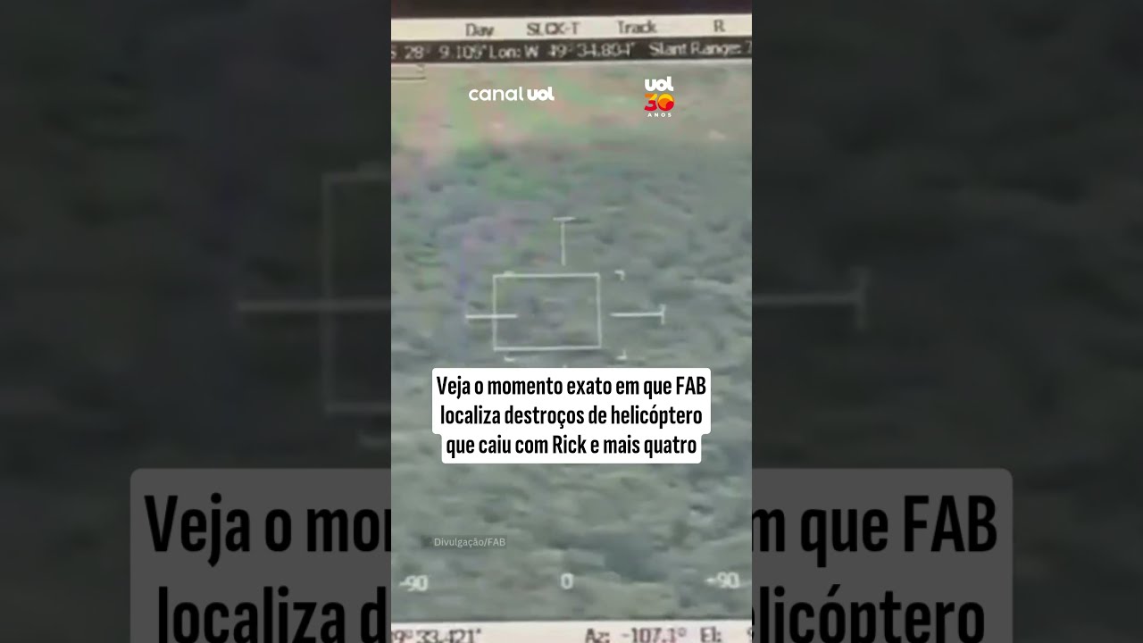 Veja o momento exato em que FAB localiza destro&ccedil;os de helic&oacute;ptero que caiu com Rick e mais quatro