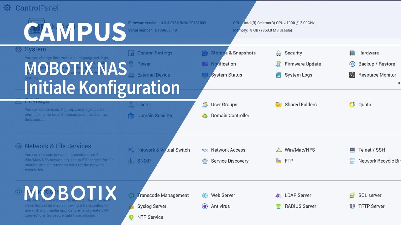 Tutorial: MOBOTIX NAS - Initiale Konfiguration & Kameraintegration