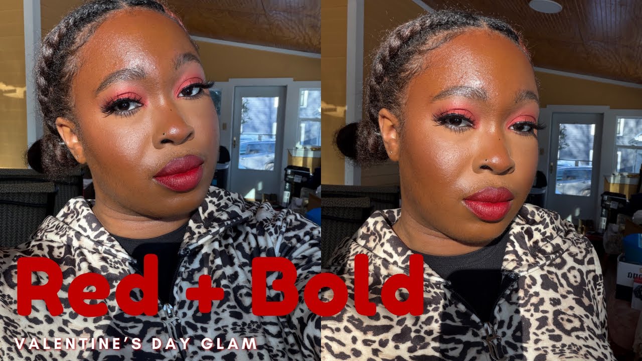 BOLD & SEXY VALENTINE'S DAY LOOK| bold red eyeshadow and lip for dinner