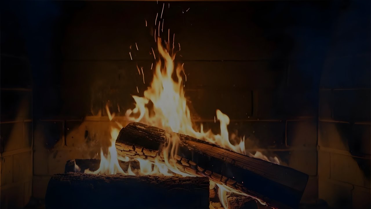 🔥 Cozy Fireplace at Night | Crackling Fire Sounds for Deep Sleep (10 Hours)