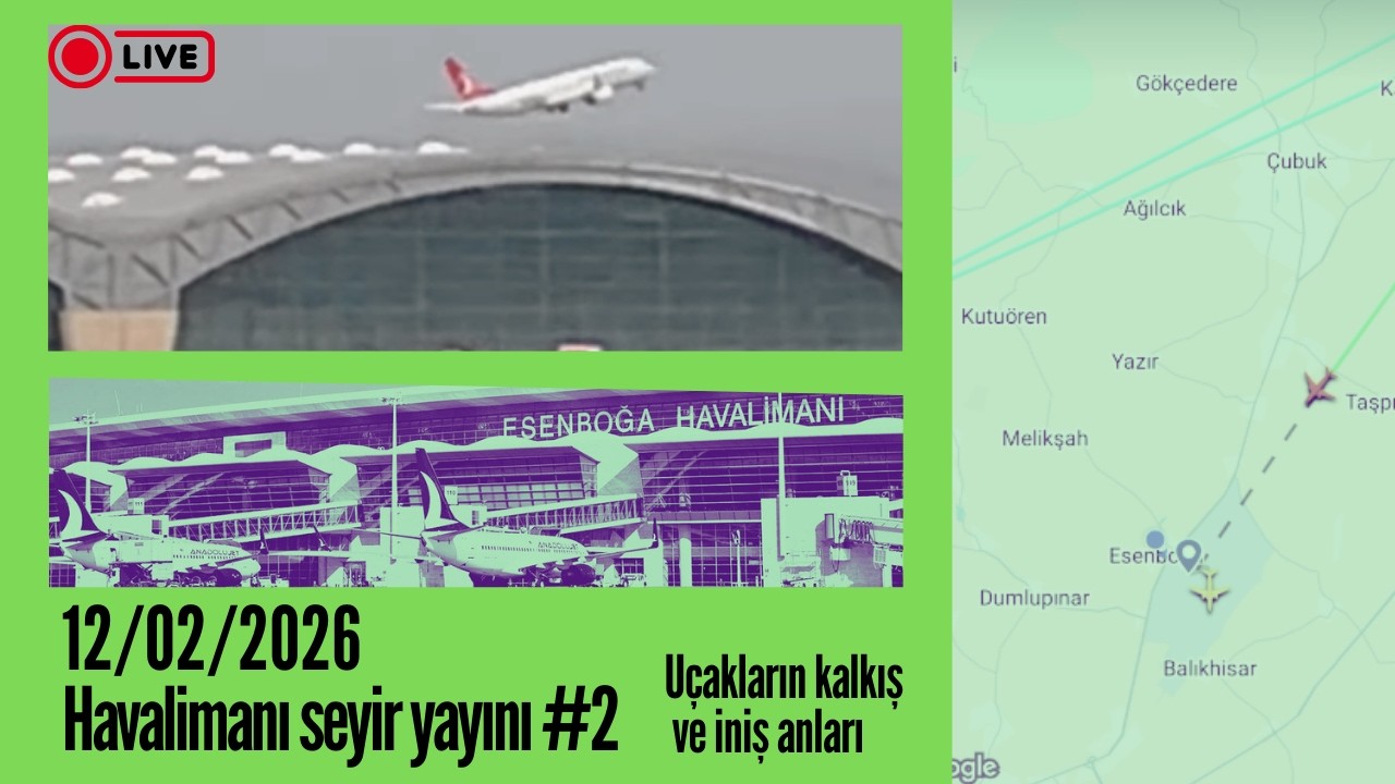 Havalimanı seyir yayını #2 | 12 şubat 2026 #shorts #live #spotting #esenboğa
