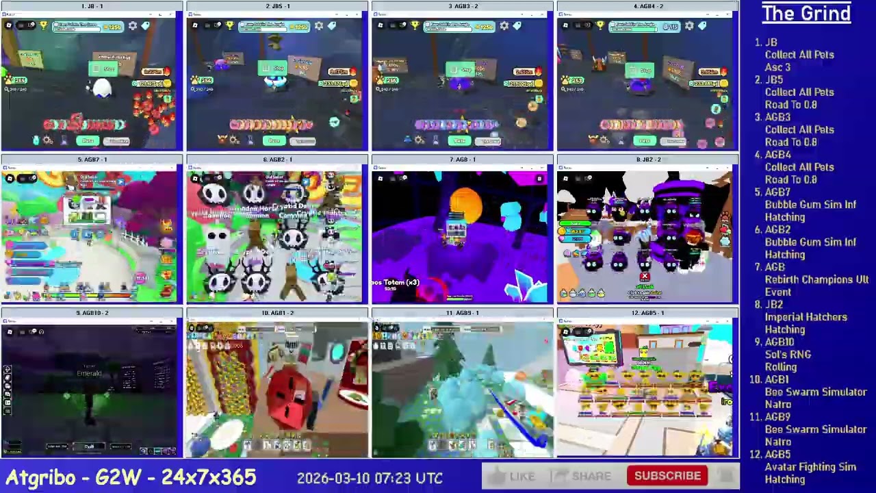 Ep. 1259 - Grinding 12 Alts on Roblox (IH, BGSI, RCU, AFS, SR, BSS, CAP)
