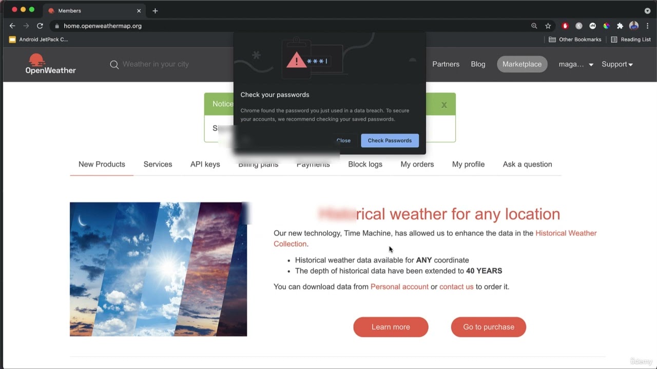 178 OpenWeather   Getting the API Key