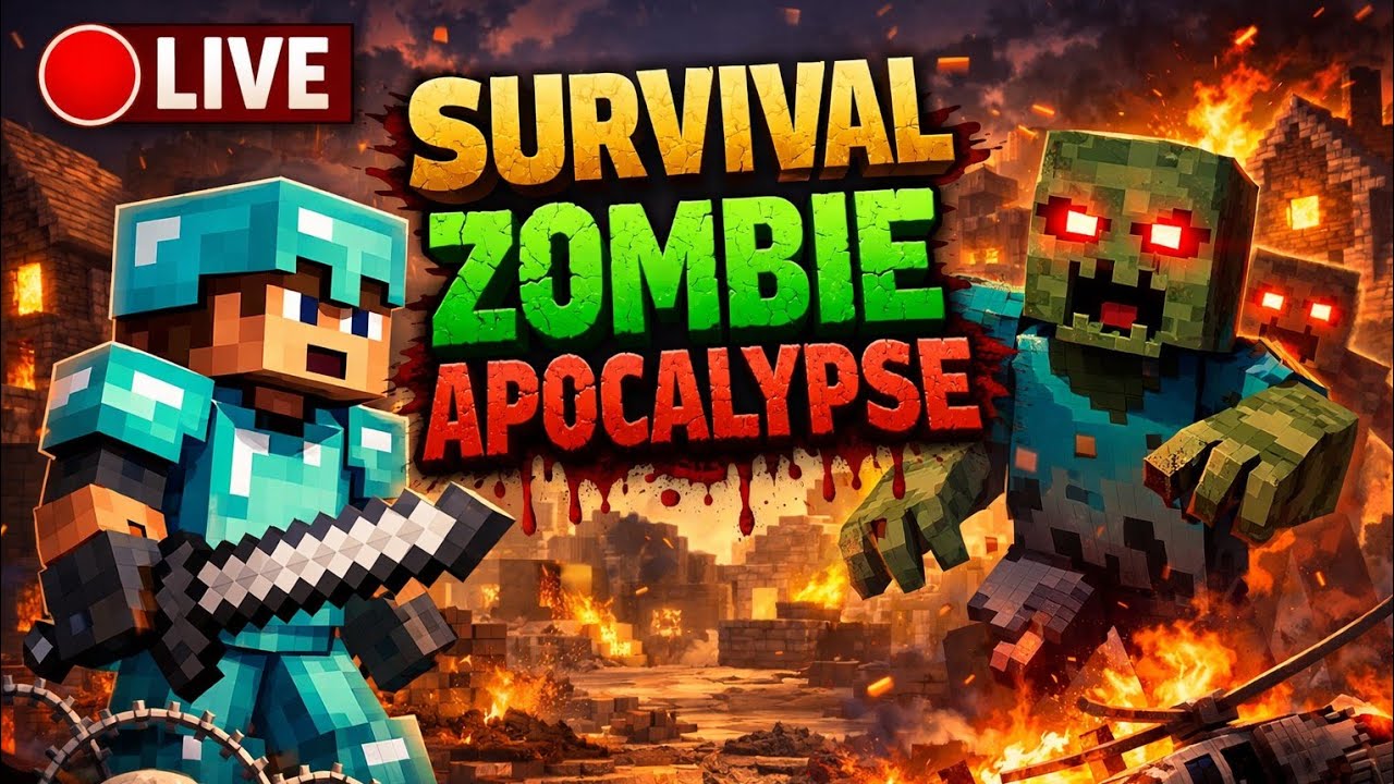 🔴LIVE MINECRAFT ZOMBIE  APOCALYSE PART 3