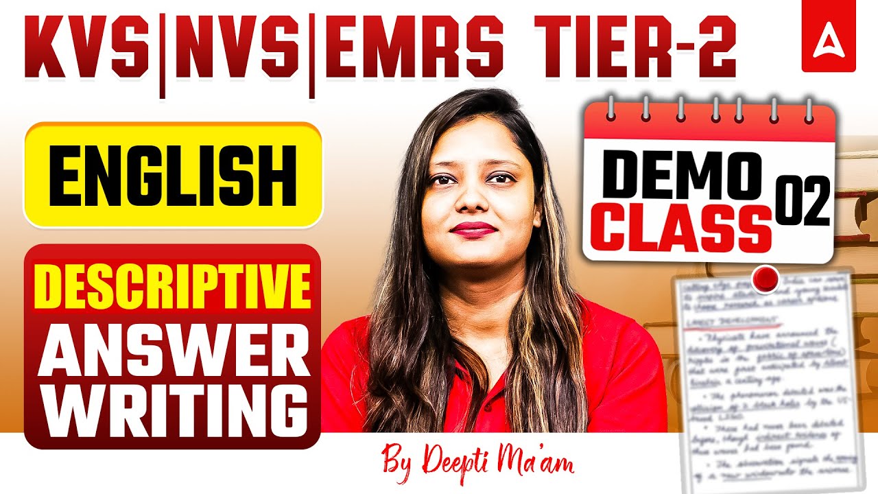 KVS/NVS Tier 2 English Class | KVS English TGT/PRT Class | EMRS English Answer Writing By Deepti Mam