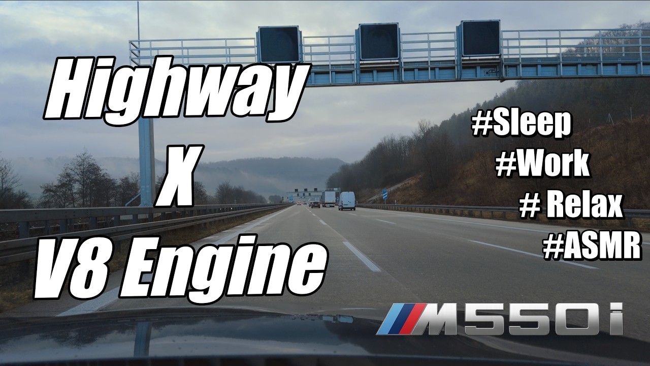Insane V8 Engine drive on German Highway | Foggy & Rain |  #work  #study  #asmr #relaxing