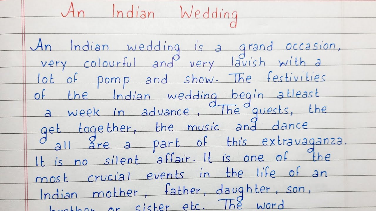 Write a short essay on An Indian Wedding | Short Essay | English