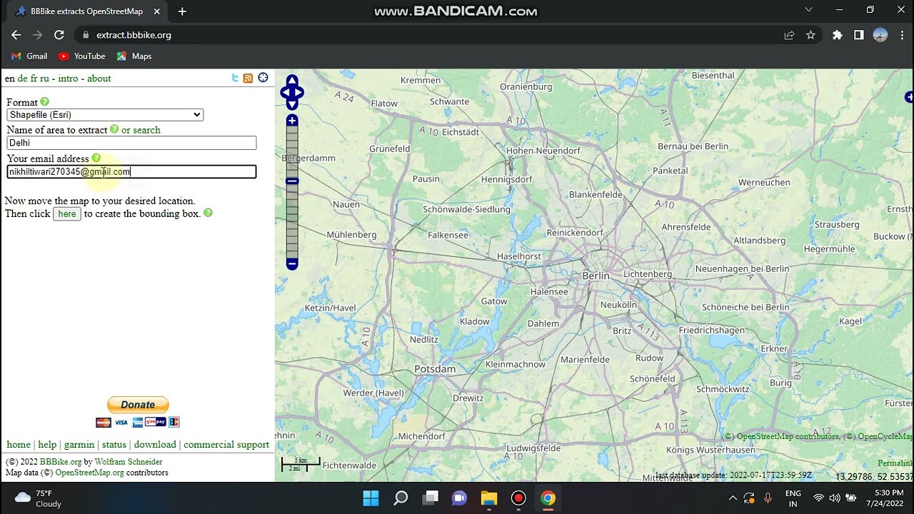 Download Open Street Map from BBBike.  #gis #openstreetmap #BBBike #geospatial #GeoTechGISensing