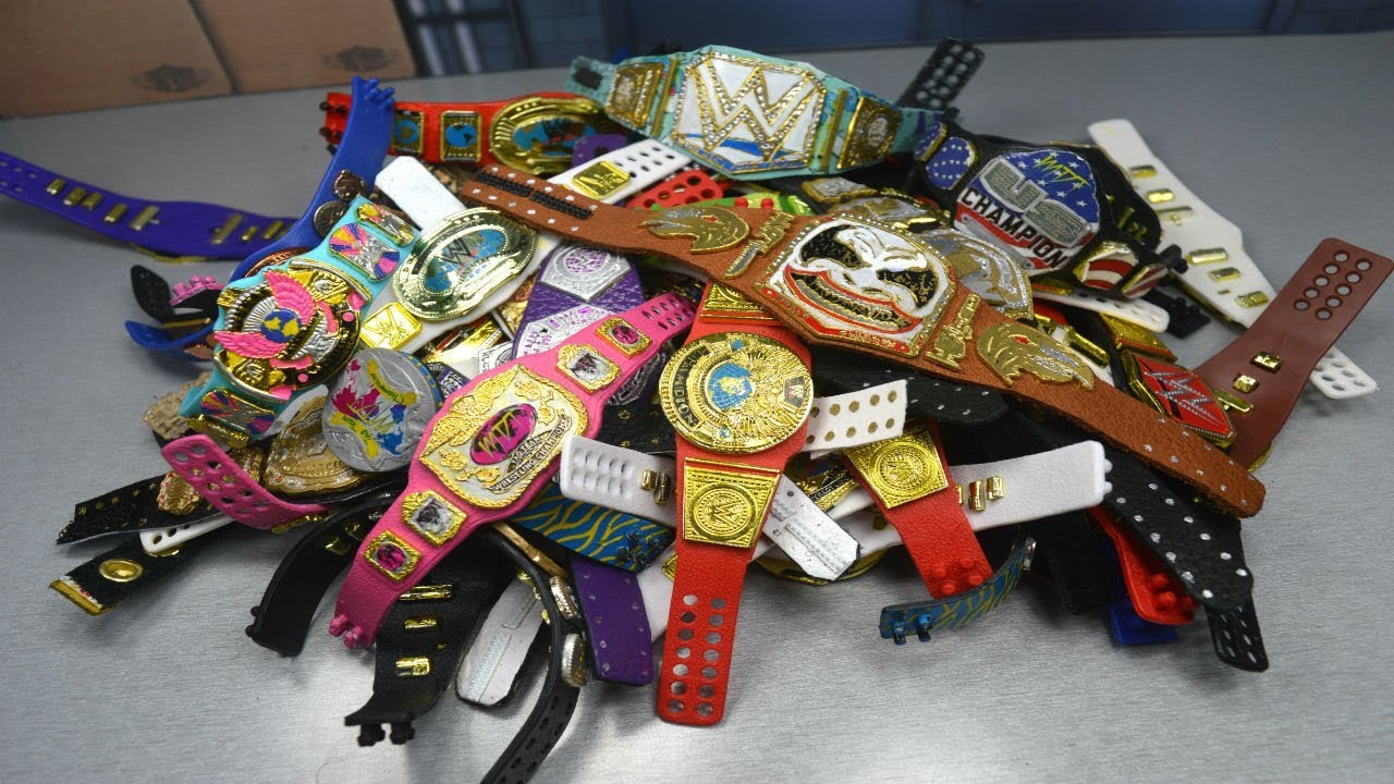 CUSTOM WWE FIGURE BELT COLLECTION! 60+ BELTS!