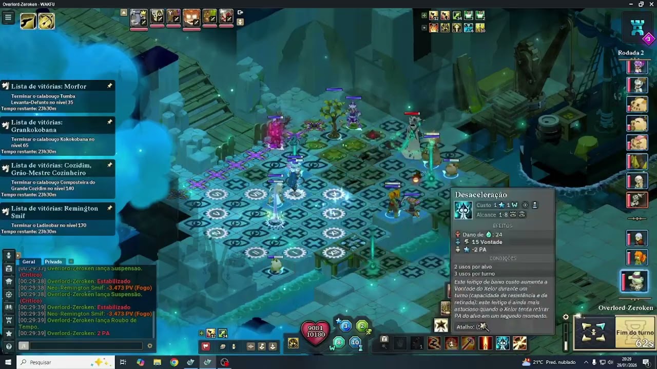 WAKFU - Neo Rubilax- NeoRemingtonSmif Stasis 3 Level 170. Iop, Steam, Xelor, Sad,Panda e Zobal PT-BR