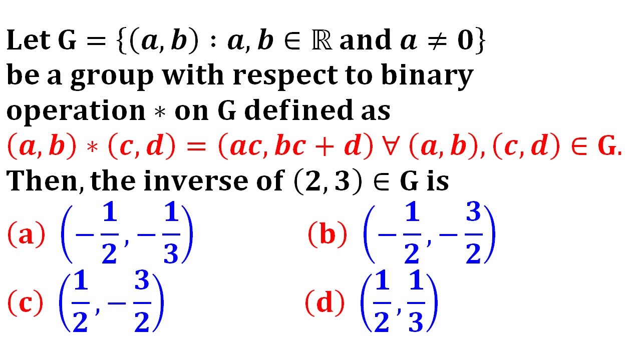 bhu 2020 group theory || inverse of an elements