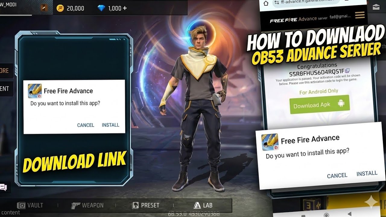 Ob53 Advance Server Download link💥🤯 | ff advance server | free fire advance server download 