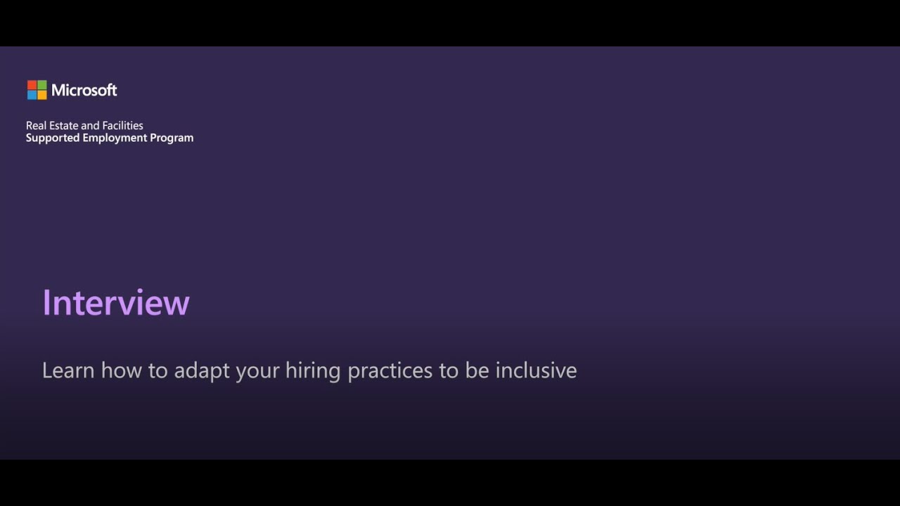 Microsoft Supported Employment Program Knowledge Center- Interview