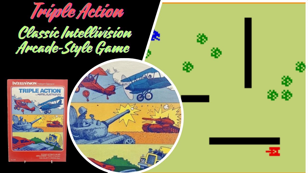 Triple Action - Video Game (1981) | Classic Intellivision Arcade-Style Game