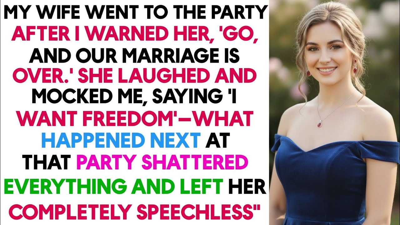 My Wife Went to the Party After I Warned Her, ‘Go, and Our Marriage Is Over.’ She Laughed and Mocked