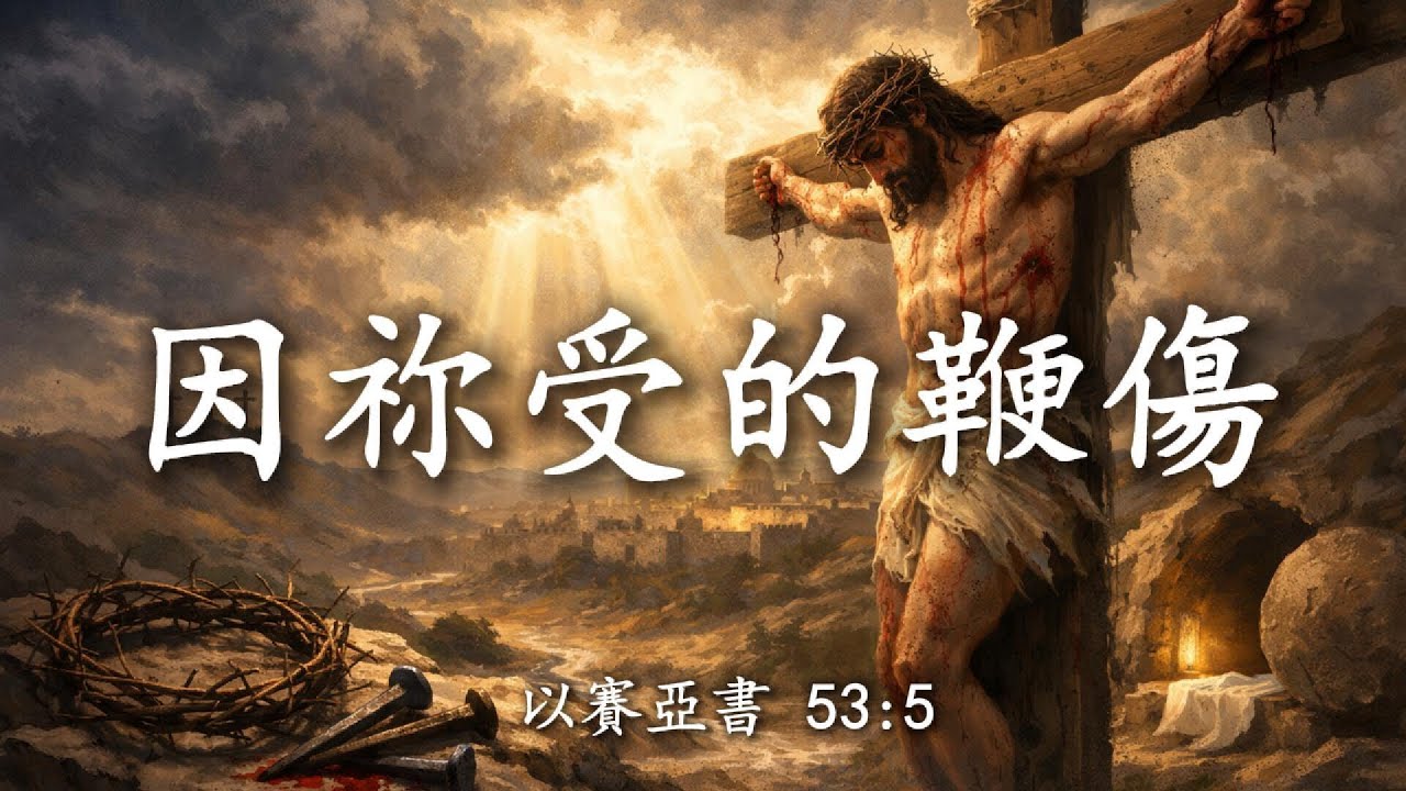 【🎶💗華語原創基督敬拜詩歌】《因祢受的鞭傷》(以赛亚书 53:5) “哪知他为我们的过犯受害，为我们的罪孽压伤。因他受的刑罚我们得平安，因他受的鞭伤我们得医治。” 唯有耶稣能医治 震撼心灵的医治敬拜