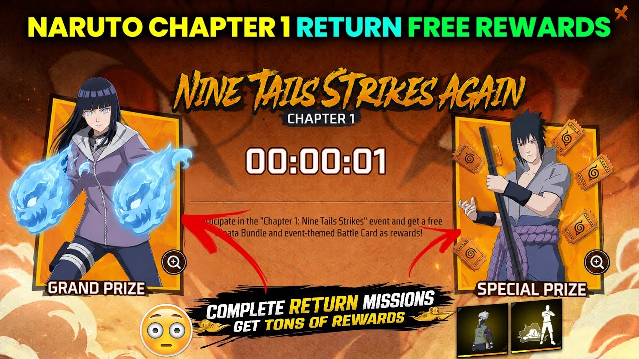 NARUTO CHAPTER 1 RETURN FREE REWARDS🔥 -para SAMSUNG,A3,A5,A6,A7,J2,J5,J7,S5,S6,S7,S9,A10,A20,A30,A50