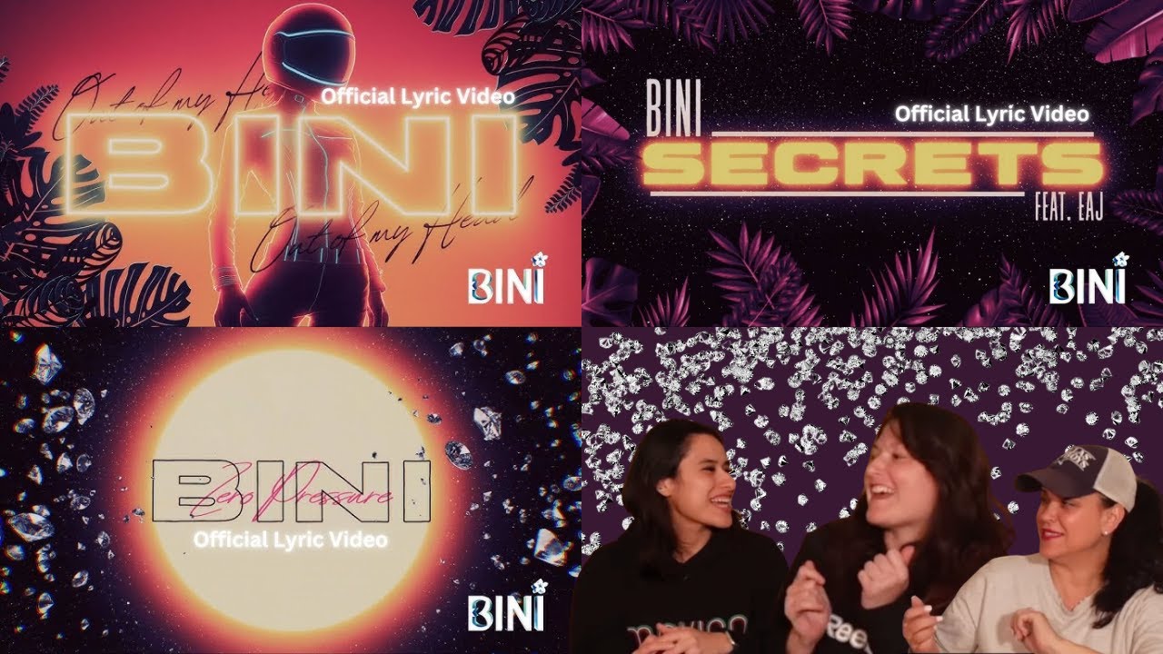 BINI | 'Out Of My Head' | 'Secrets' (feat. eaJ) | 'Zero Pressure' | Lyric Video | Reaction!!!!