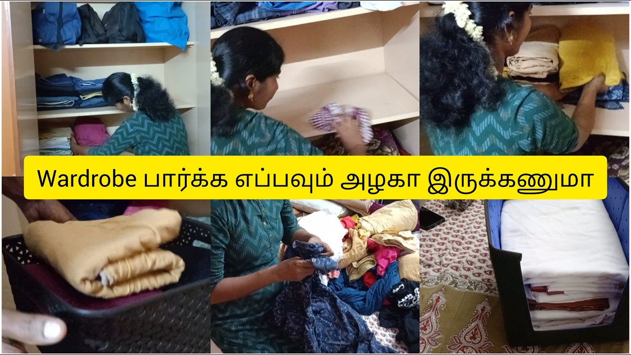 Wardrobe organisation & decluttering idea in tamil துணிகளை இப்படி வைத்தால் பூச்சி தொல்லை இருக்காது