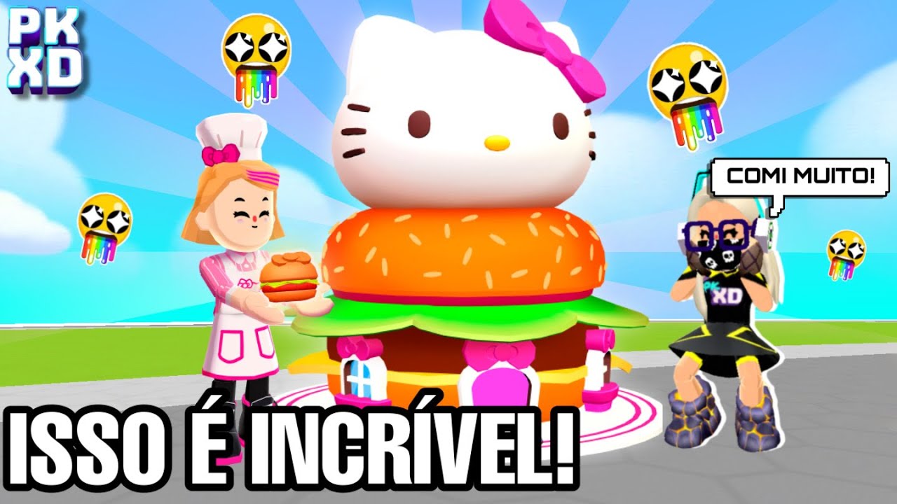 PK XD | REAGINDO a NOVA CASA SHOP HELLO KITTY BURGUER que CHEGOU | DESCOBRI VÁRIAS RECEITAS! 😋🍔