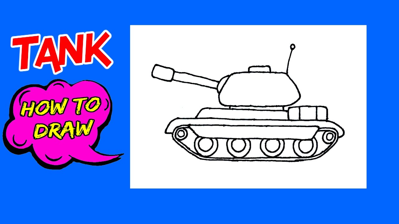 How to Draw a Tank Step by Step Easy | Drawing of Tank