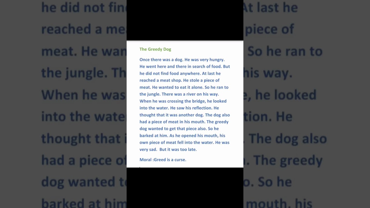 Story-The Greedy Dog#english#trendingshorts
