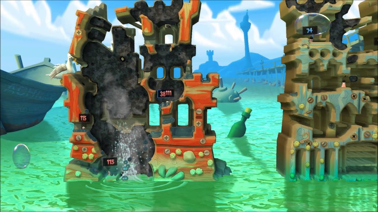 [HD] Worms Revolution - Concrete Donkey in Ranked Fort Mode