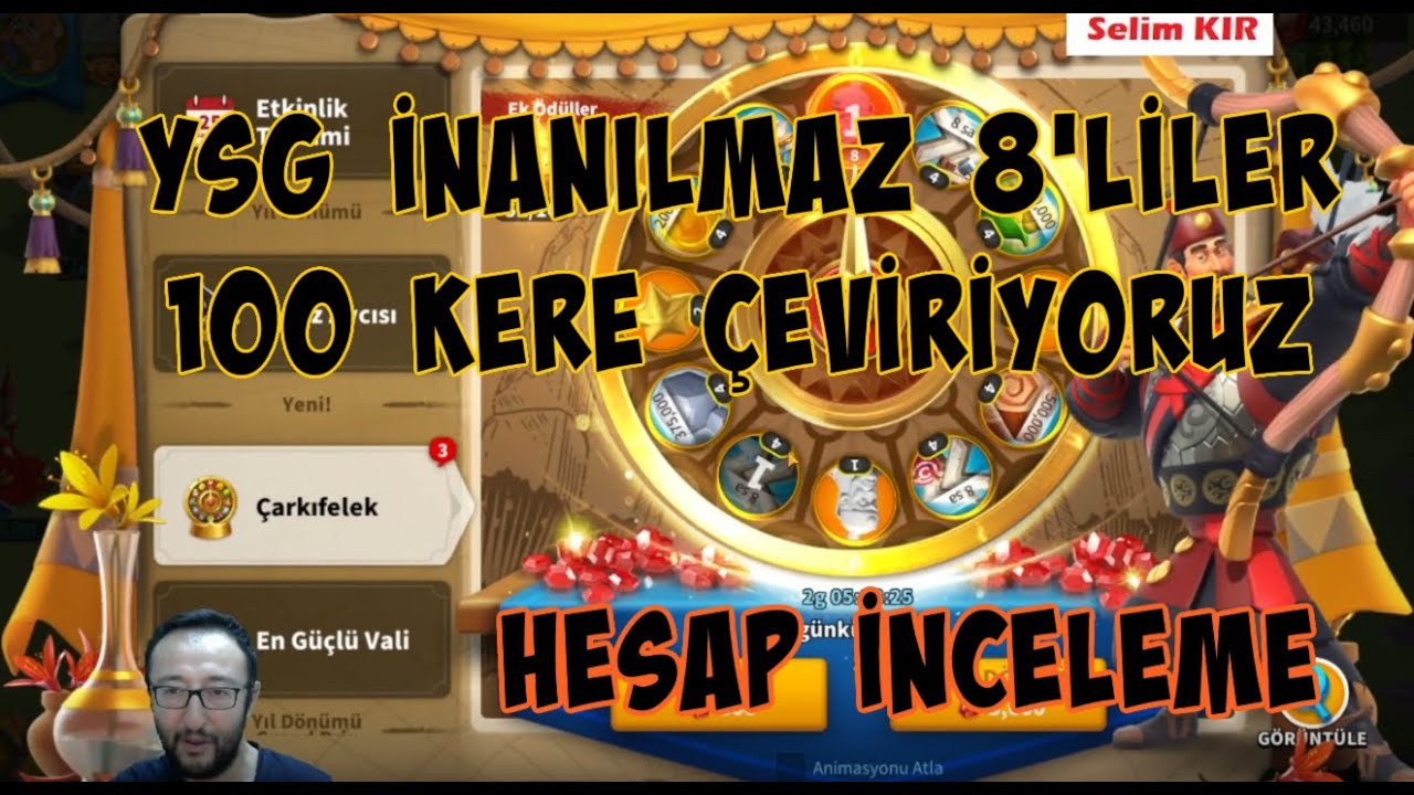 YSG 100 KERE ÇEVİRDİK - İNANILMAZ 8Lİ GELDİ! ÇAKIFELEK VE HESAP İNCELEME | Rise of Kingdoms