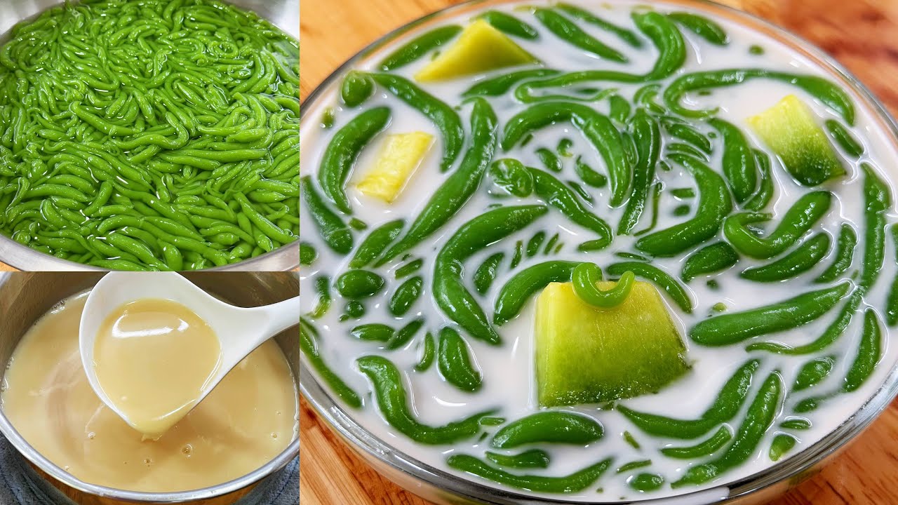 ลอดช่องใบเตยน้ำกะทิ สูตรโบราณ เคล็ดลับเส้นนุ่ม ไม่เละ เก็บได้นาน น้ำกะทิหอมหวานมันอร่อย ทำขายได้เลย