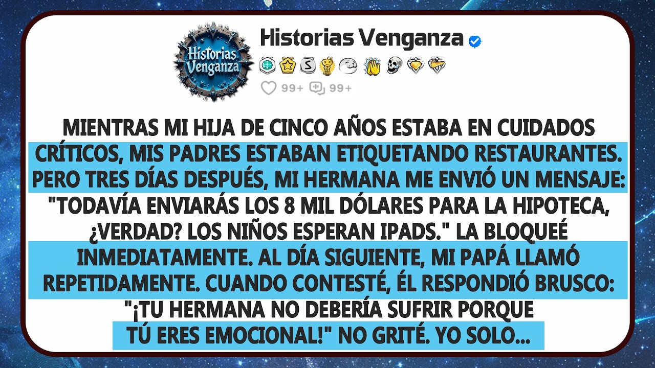 Mientras Mi Hija De 5 Años Estaba En Cuidados Críticos, Mis Padres Estaban Etiquetando Restaurantes.