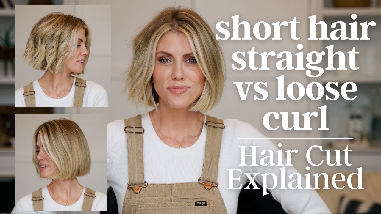 Short Hair Straight vs Loose Curls || Hair Cut Explained