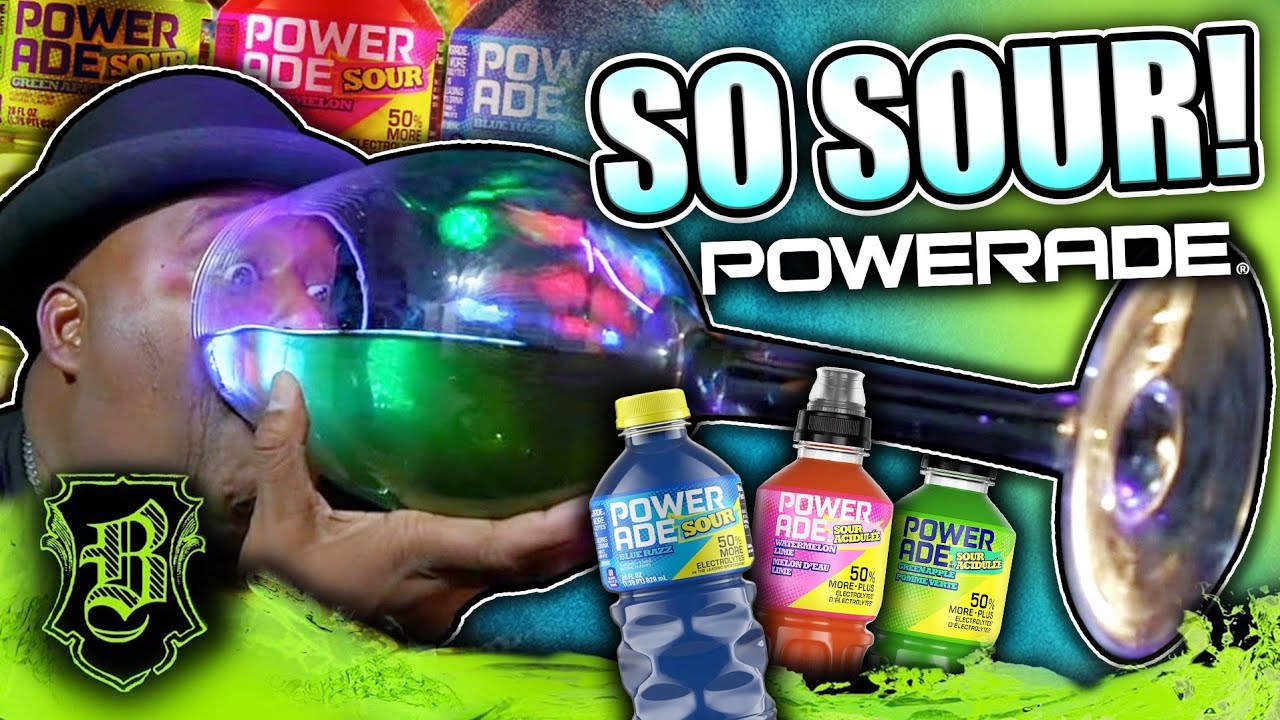 Every Powerade Sour Chug Out Of A Huge Glass!