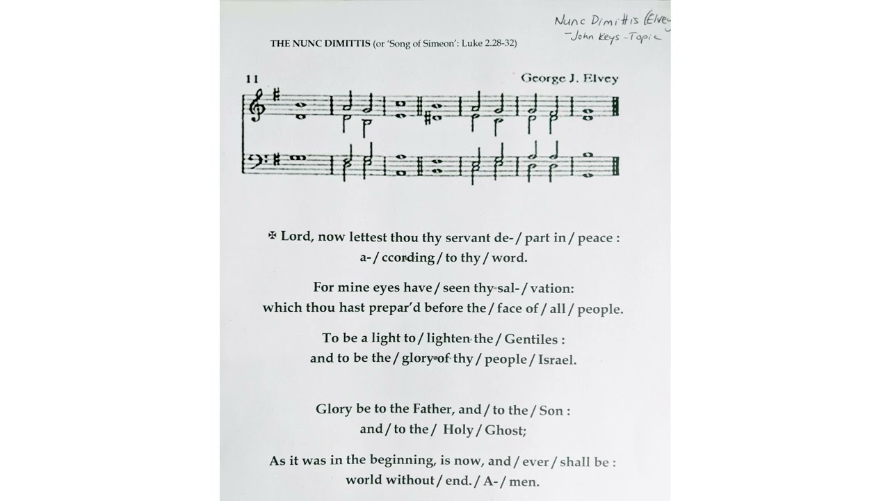 Nunc Dimmitis (Elvey) - Anglican Chant - Choir Practise at Home