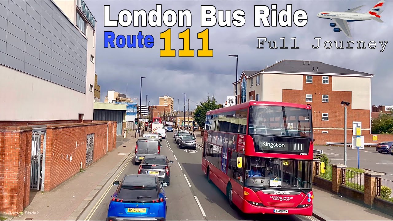 London Bus Ride 🇬🇧 Route 111 Kingston to Heathrow Airport | Full Journey
