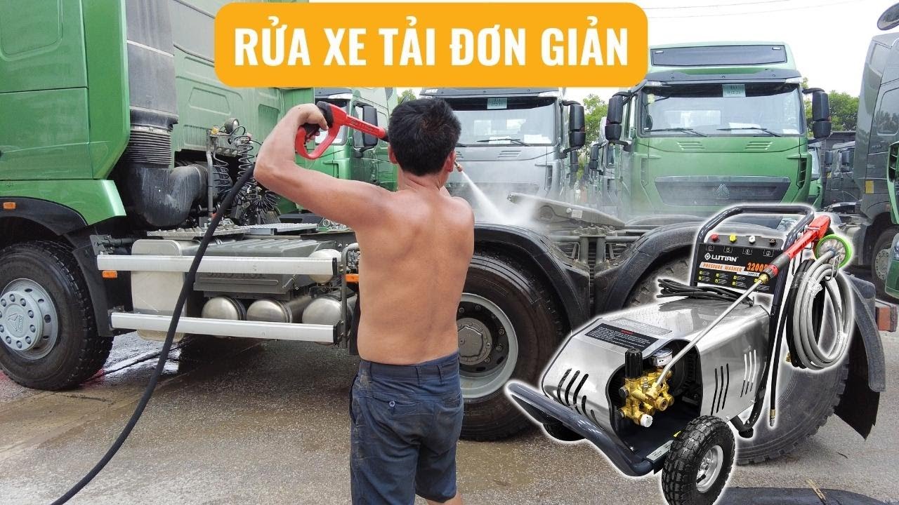 Rửa xe tải với máy rửa xe cao áp LUTIAN 7.5KW