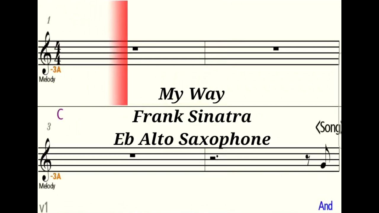My Way - Eb Alto Saxophone - Play Along - Sheet Music - Backing Track
