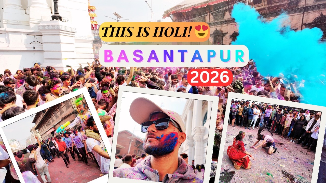 Holi 2026 🌈 | Basantapur Durbar Square Goes Wild