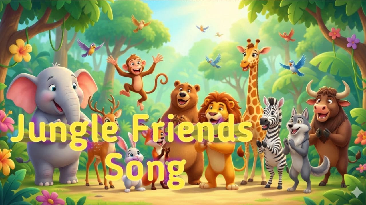Jungle Friends Song 🐘🦁 | Cute Animal Cartoon Song for Kids / Elephant to Lion – Jungle Friends Song 