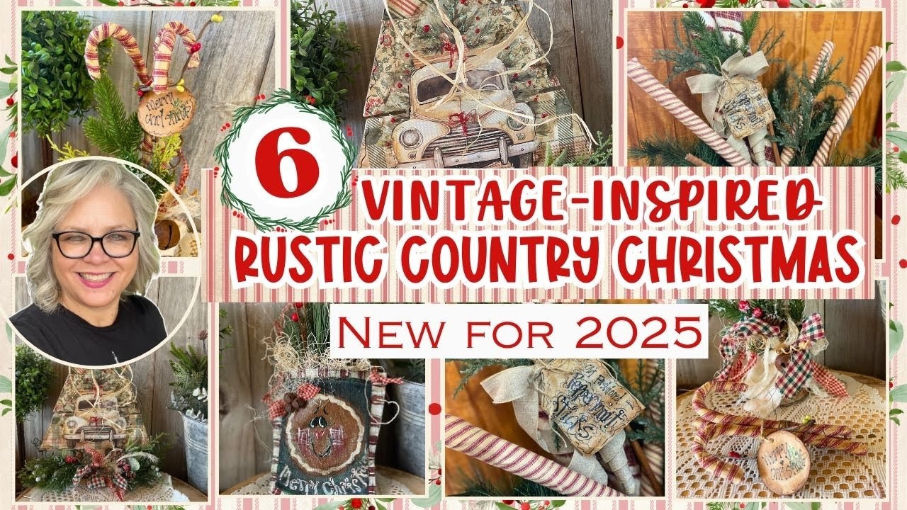 🎄❤️ 6 Rustic Country Christmas Crafts DIYS || Vintage Inspired - NEW for 2025