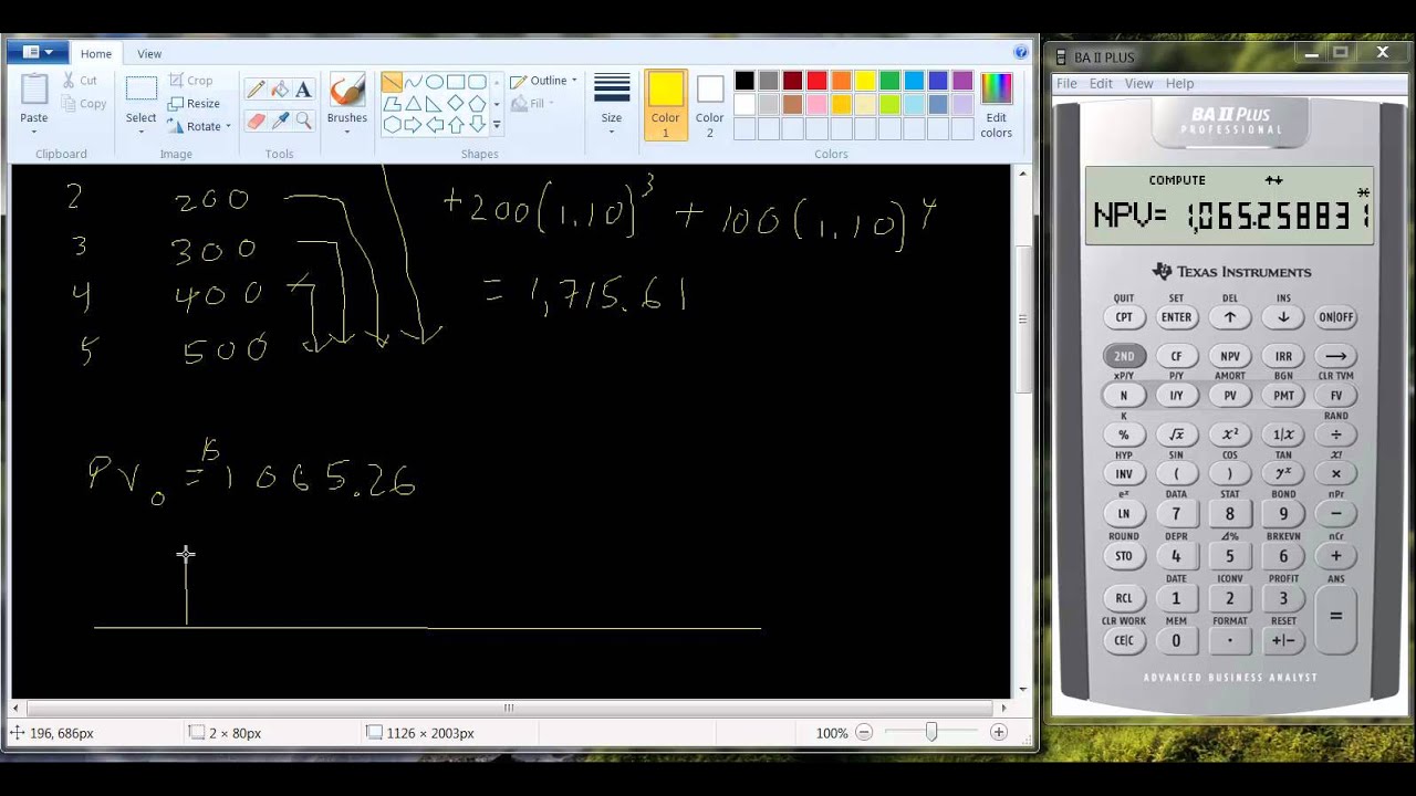 TI BA II Plus - Computing NFV Using the Calculator CF Worksheet