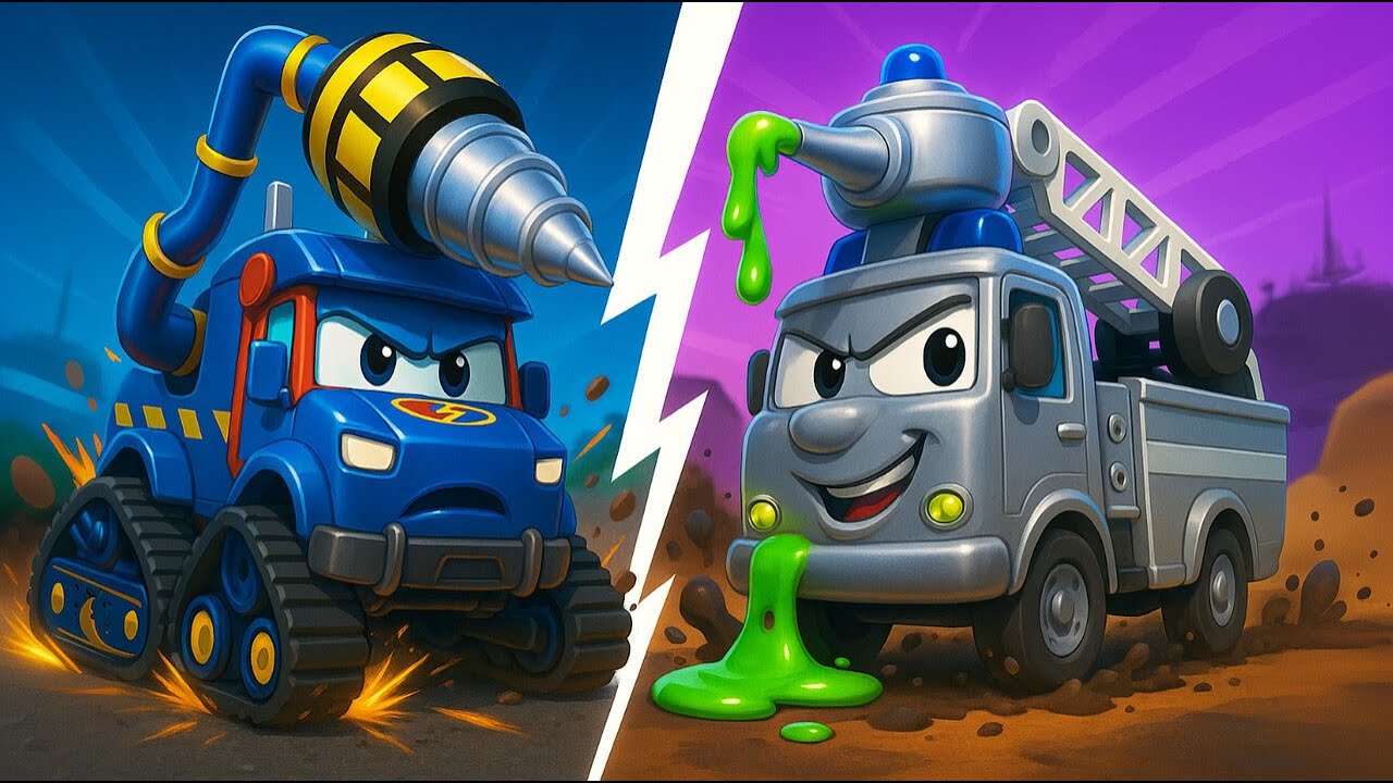 Super Perceuse vs Camion de Pompier Robot ! Qui est le plus fort ? | Sauvetage de voitures