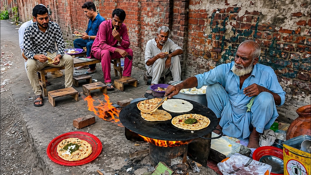 🔥70/- RS PURE DESI PUNJABI STREET FOOD BREAKFAST😍 SAAG PARATHA | LATEST PAKISTANI STREET FOOD VIDEOS