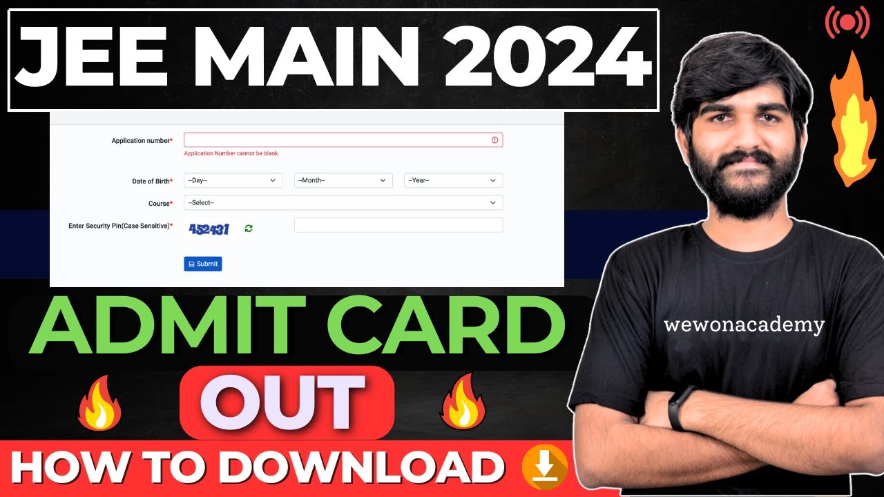 JEE Main 2024 Admit Card OUT 🔥| BE/BTech Admit Card OUT | How To Download JEE Main 2024 Admit Card
