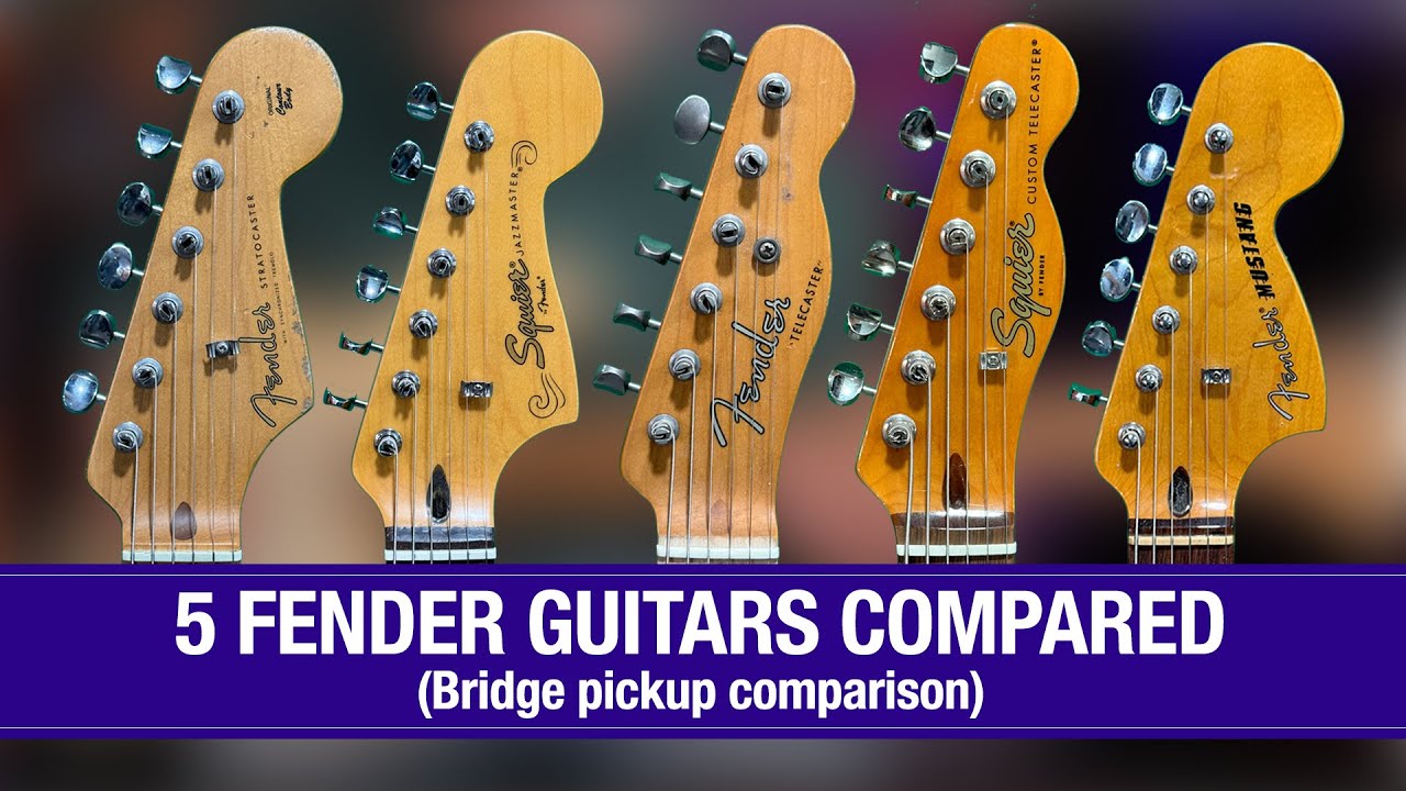 FIVE FENDER GUITARS - Bridge pickup comparison