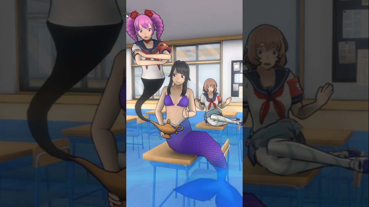 Ayano Becomes a Mermaid! School Gets Flooded! (Yandere Simulator) #shorts